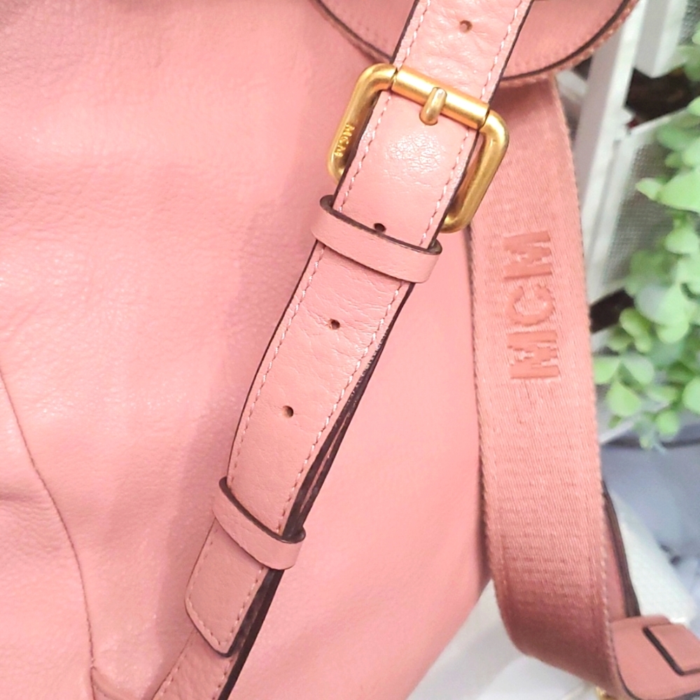 🇮🇹VERY RARE MCM Pink Leather Large Backpack - Picture 8 of 16